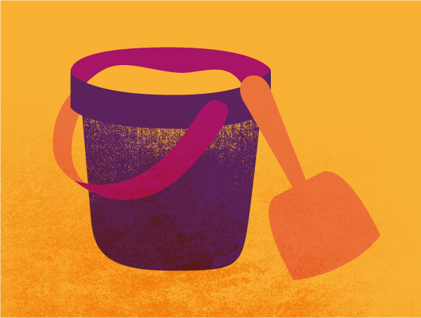 Bucket and spade illustration